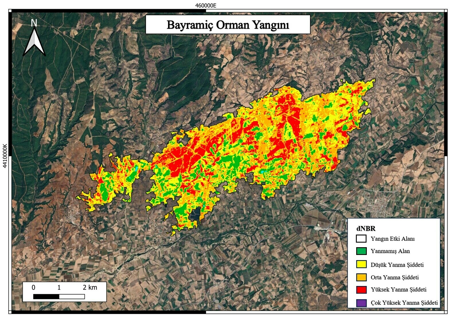 Çanakkale'de 4 büyük yangının zararı, uzaktan algılama yöntemiyle analiz edildi - Görsel 4