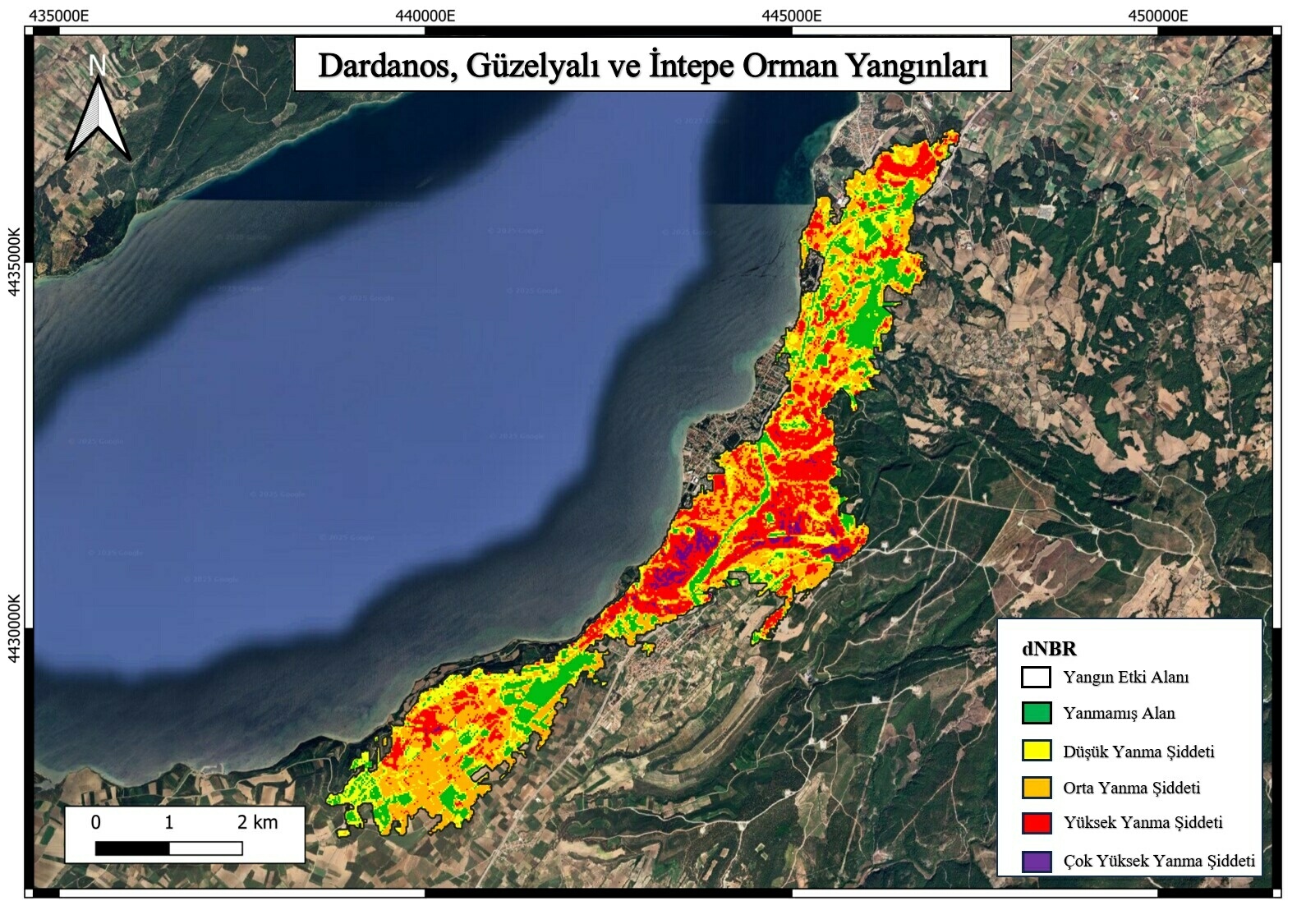Çanakkale'de 4 büyük yangının zararı, uzaktan algılama yöntemiyle analiz edildi - Görsel 6