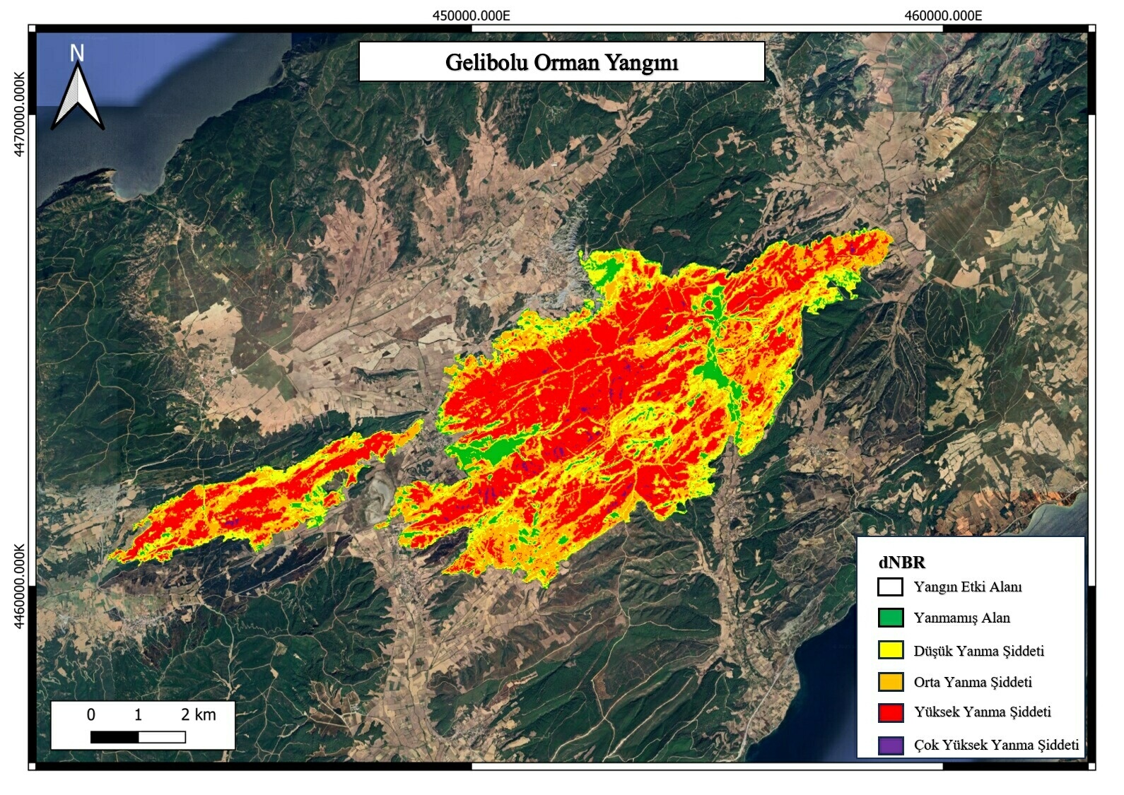 Çanakkale'de 4 büyük yangının zararı, uzaktan algılama yöntemiyle analiz edildi - Görsel 7