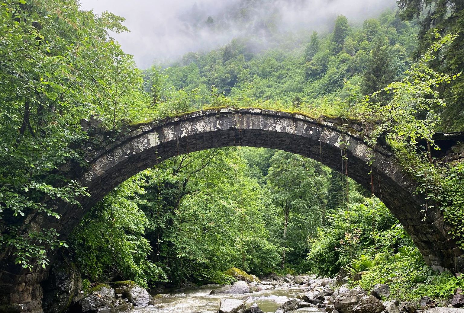 Artvin- Asırlara meydan okuyan tarihi taş köprü selde yıkıldı  - Görsel 1