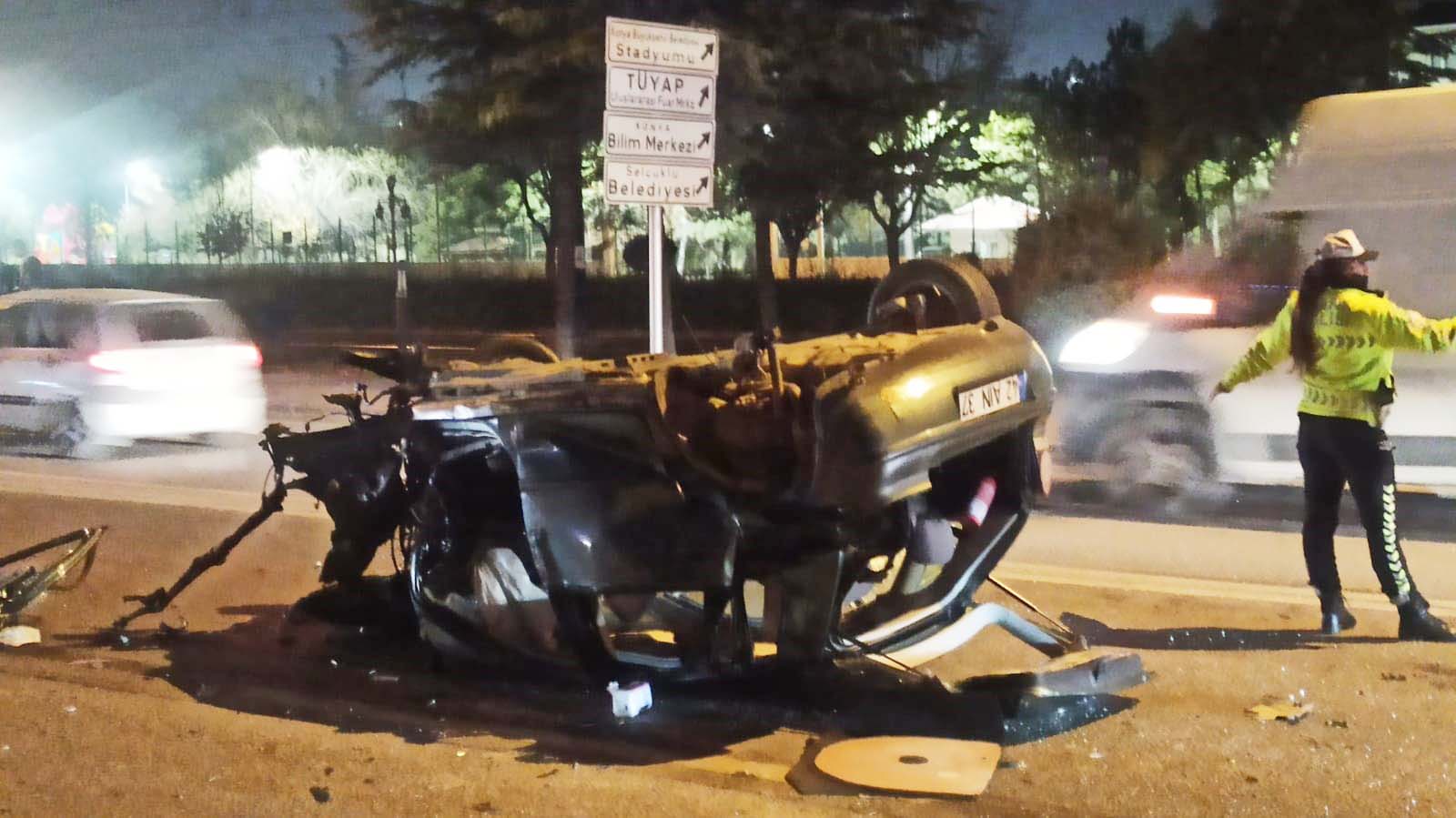 KONYA'DA GEÇME MANEVRASI FELAKETLE SONUÇLANDI: 1 ÖLÜ, 2 YARALI - Görsel 1