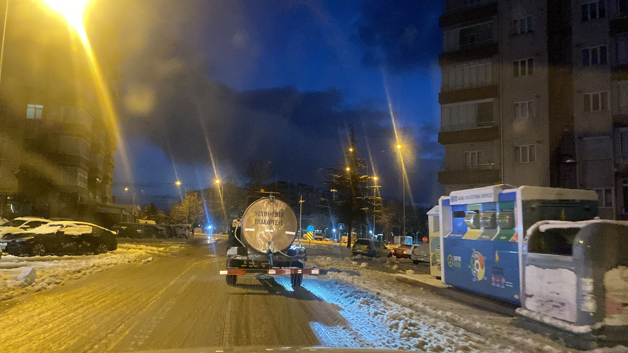 Seydişehir’de gece saatlerinde başlayan yoğun kar yağışı şehri beyaza bürüdü.  - Görsel 5