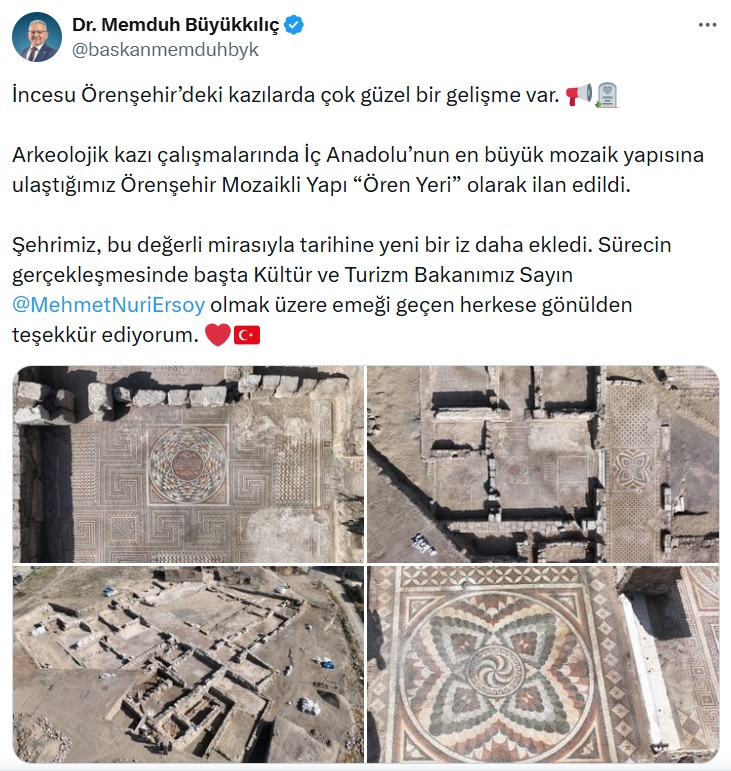 İç Anadolu’nun en büyük mozaik kazı çalışmaları, ‘Ören yeri’ ilan edildi - Görsel 6