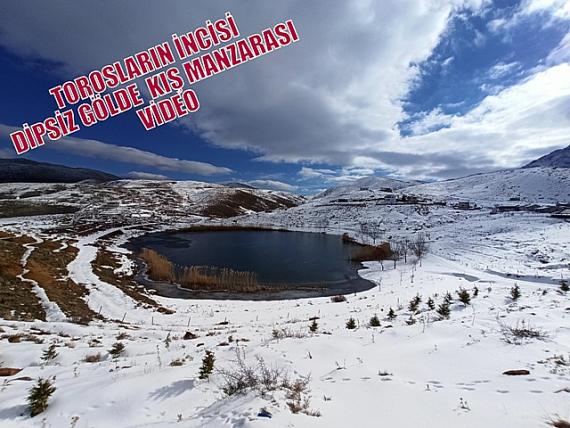 Torosların incisi Dipsiz Göl'de kış güzelliği